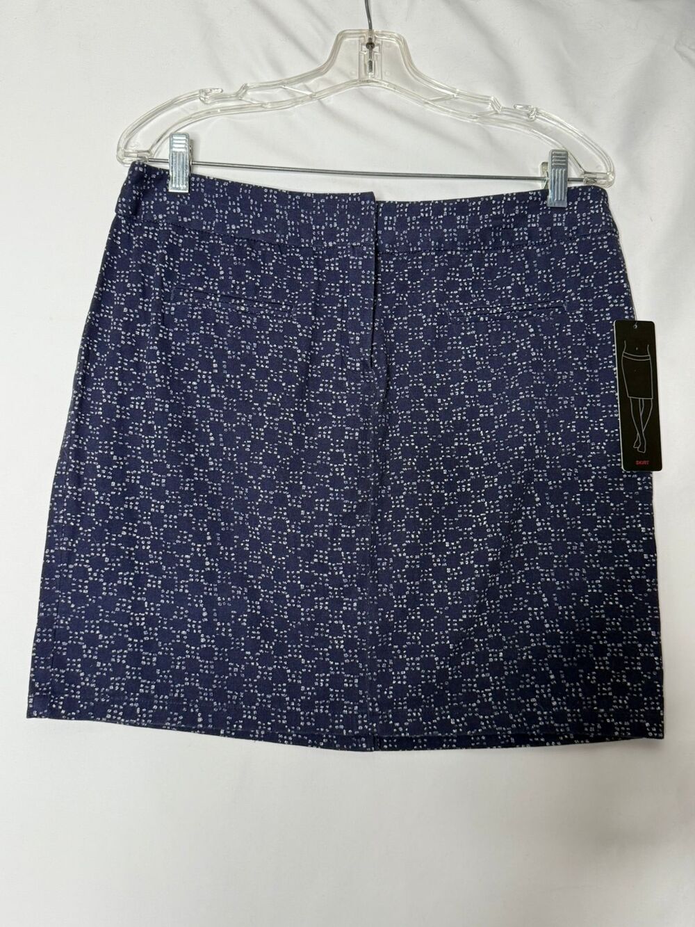DALIA COLLECTION Womens Navy patterned modern fit skirt size 10 NWT Preppy